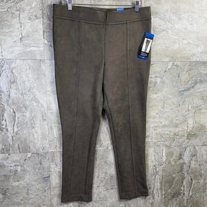 Andrew Marc Brown suede look capri pants Woman's Large NWT   #capri